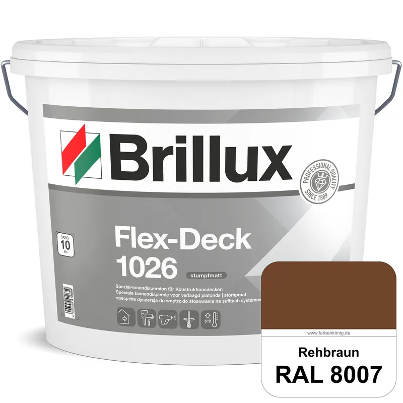 Flex-Deck ELF 1026 (RAL 8007 Rehbraun) Hochwertige Innendispersion für Decken mit Installationen & A Ausverkauf