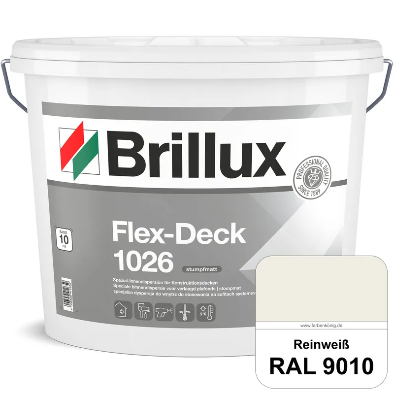 Flex-Deck ELF 1026 (RAL 9010 Reinweiß) Hochwertige Innendispersion für Decken mit Installationen & A Expressversand