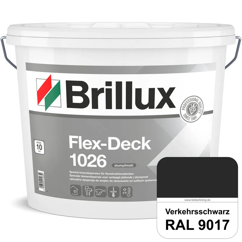 Flex-Deck ELF 1026 (RAL 9017 Verkehrsschwarz) Hochwertige Innendispersion für Decken mit Installatio Sonderangebot