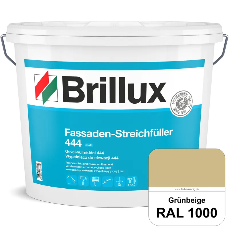Fassaden-Streichfüller 444 (RAL 1000 Grünbeige) Faserverstärkter Streichfüller mit rissverschlämmend Heißes Angebot