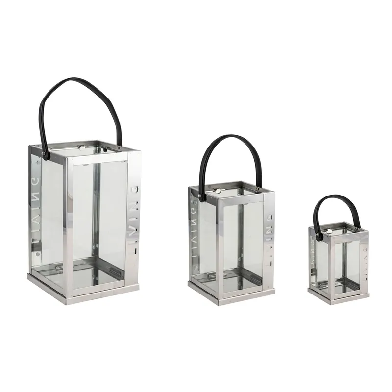 Preisknaller Kunstgewerbe Gehlmann Edelstahllaterne silber 18 x 18 x 30 cm