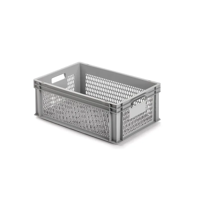 Aufbewahrungsbox vergittert 60 x 40 x 22 cm grau Kostenloser Rückversand