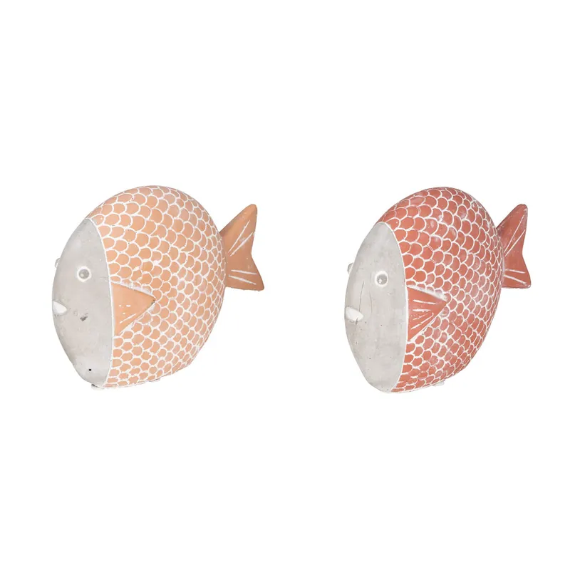 Zement-Fisch schmal 5,5 x 14,5 x 19,5 cm lachsfarben-braun Top-Angebot