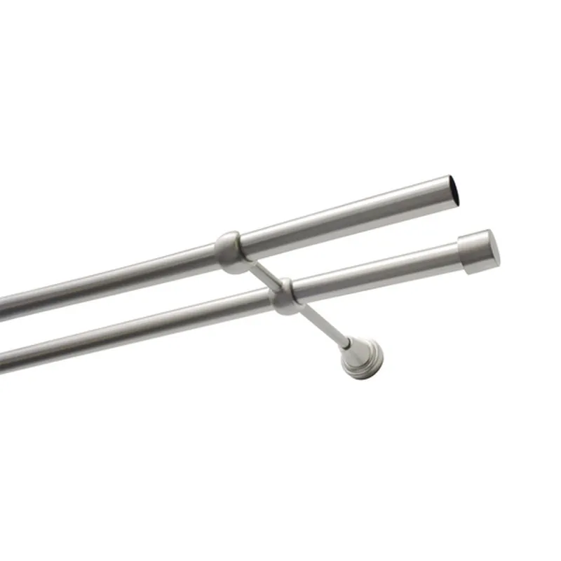 Neuheit Gardinia Gardinenstange Ally 2-Lauf Durchmesser 19 mm 200 cm Edelstahl-optik