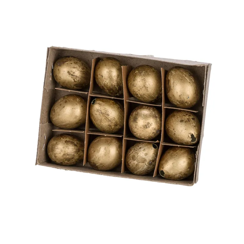 Must-Have Deko-Wachteleier in Box 12-teilig goldfarben